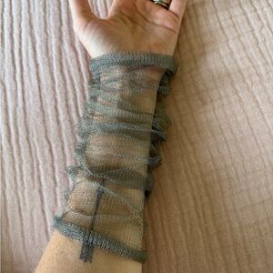 Sheer Gray Mesh Arm Sleeve- Artist Designed